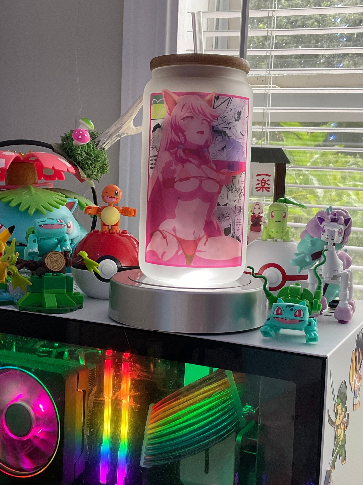 16 oz Can galss Redo of Healer or 20oz Tumbler - Keyaru Anime Freya hentaii uwu anime wizard healer reincarnation Isekai