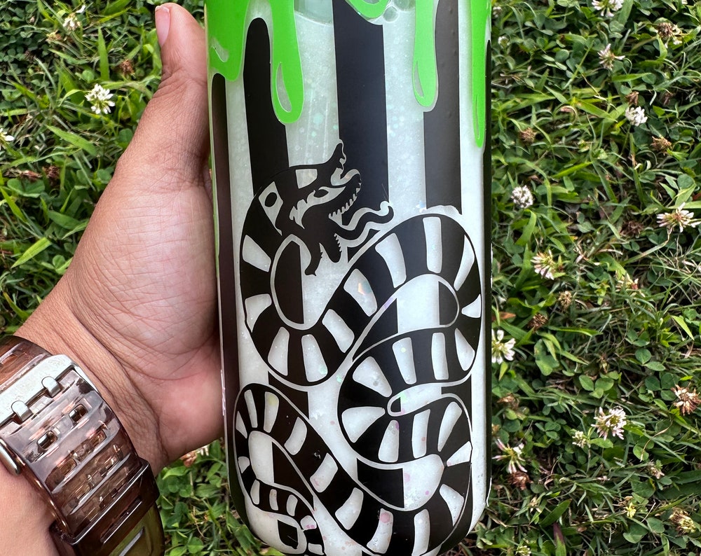 Beetlejuice snake drip snowglobe glow in the dark