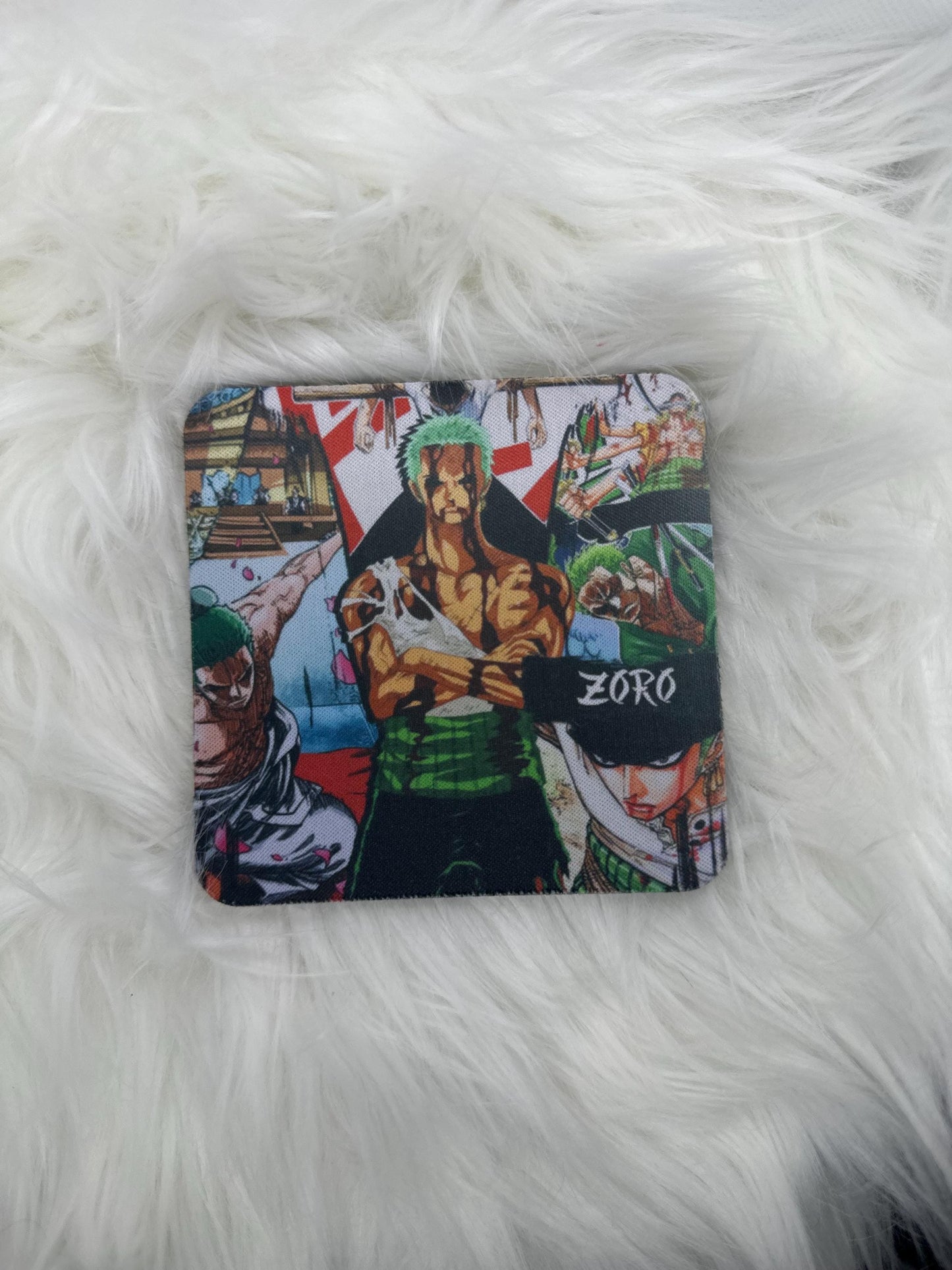 Roronoa Zoro Neoprene Square Coaster - One Piece Anime Car & Home