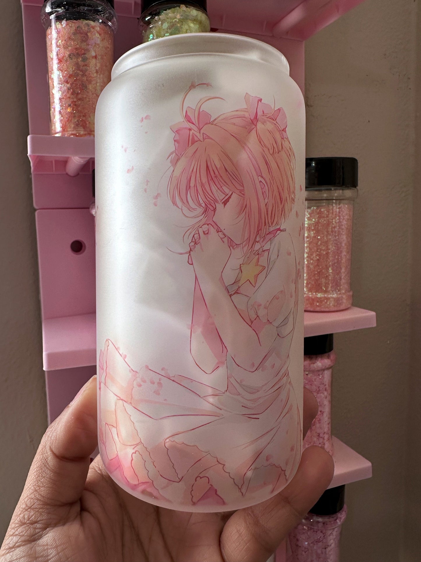 16oz Glass Can Sakura Cardcaptor Sakura Clear Cardcaptor Anime Glass Can 16oz anime cup