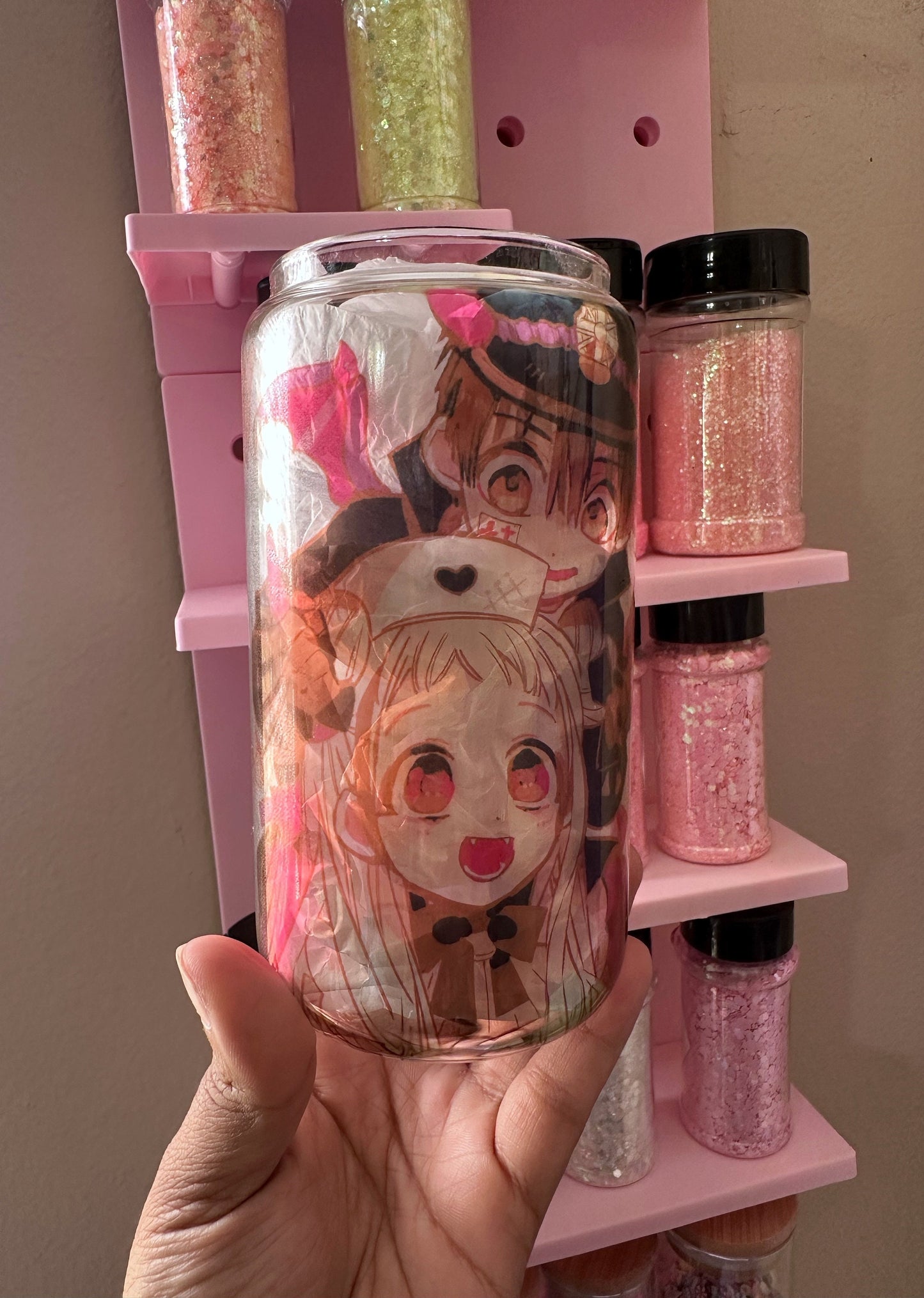 16oz Glass Can Hanako-kun  - Toilet-Bound Anime Gift Kawaii Spirit  Anime cup  Anime Glass