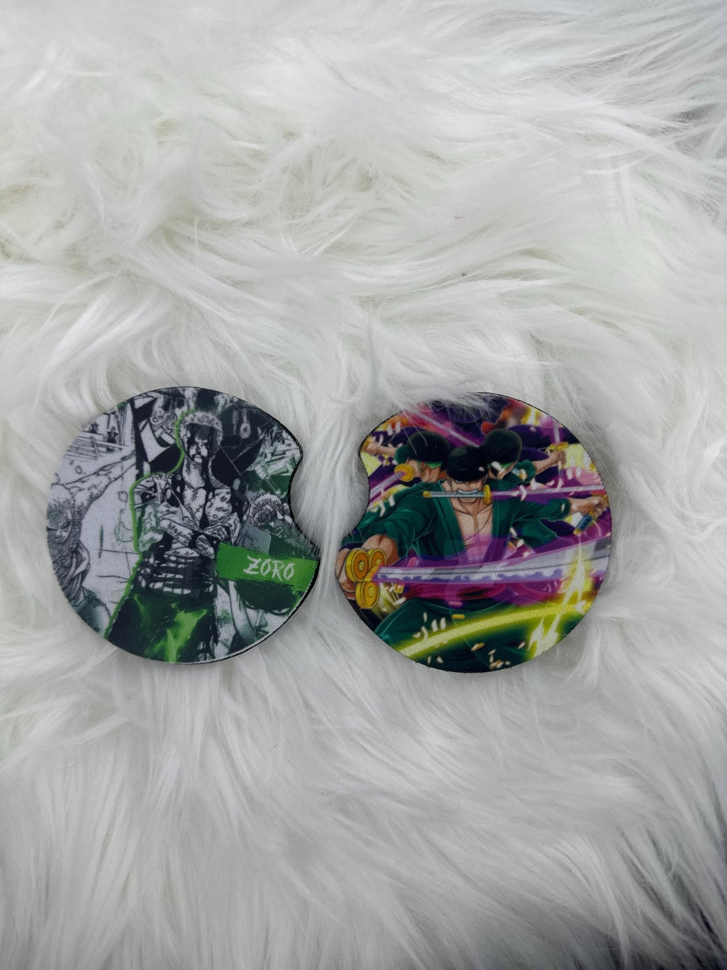 Roronoa Zoro Neoprene Square Coaster - One Piece Anime Car & Home