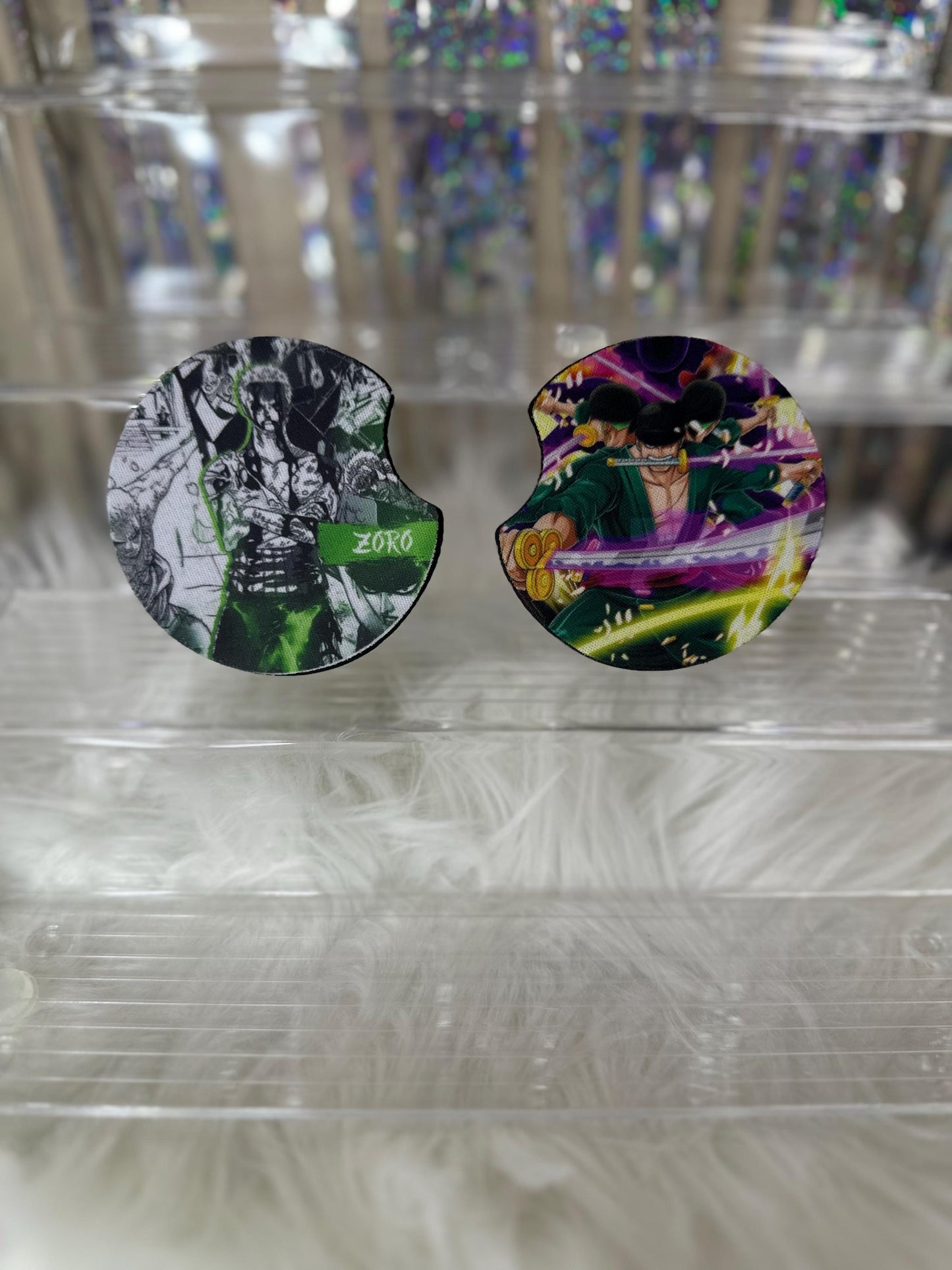 Roronoa Zoro Neoprene Square Coaster - One Piece Anime Car & Home