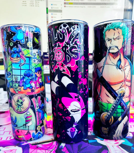 Custom Order- Anime-Inspired 20oz Insulated Tumbler & 16oz Glass Can - Sublimated Jujutsu Kaisen, Naruto, DBZ Gift