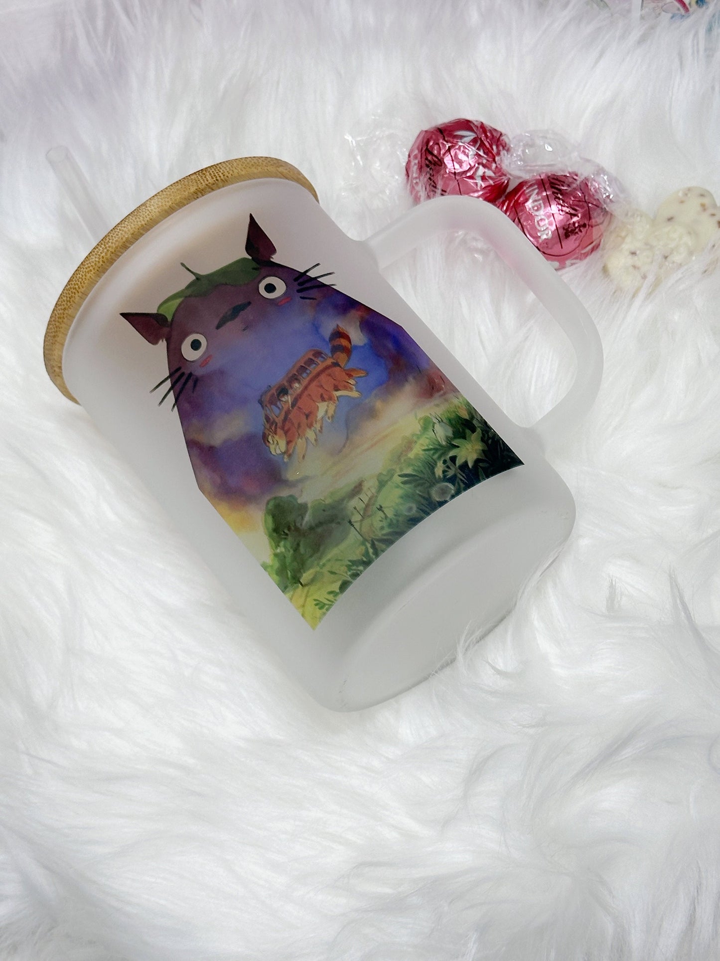 16oz Beer Can Glass Totoro My Neighbor Totoro Studio Ghibli inspired Glass Cup Anime Aesthetic Anime Glass Can 16oz anime cup