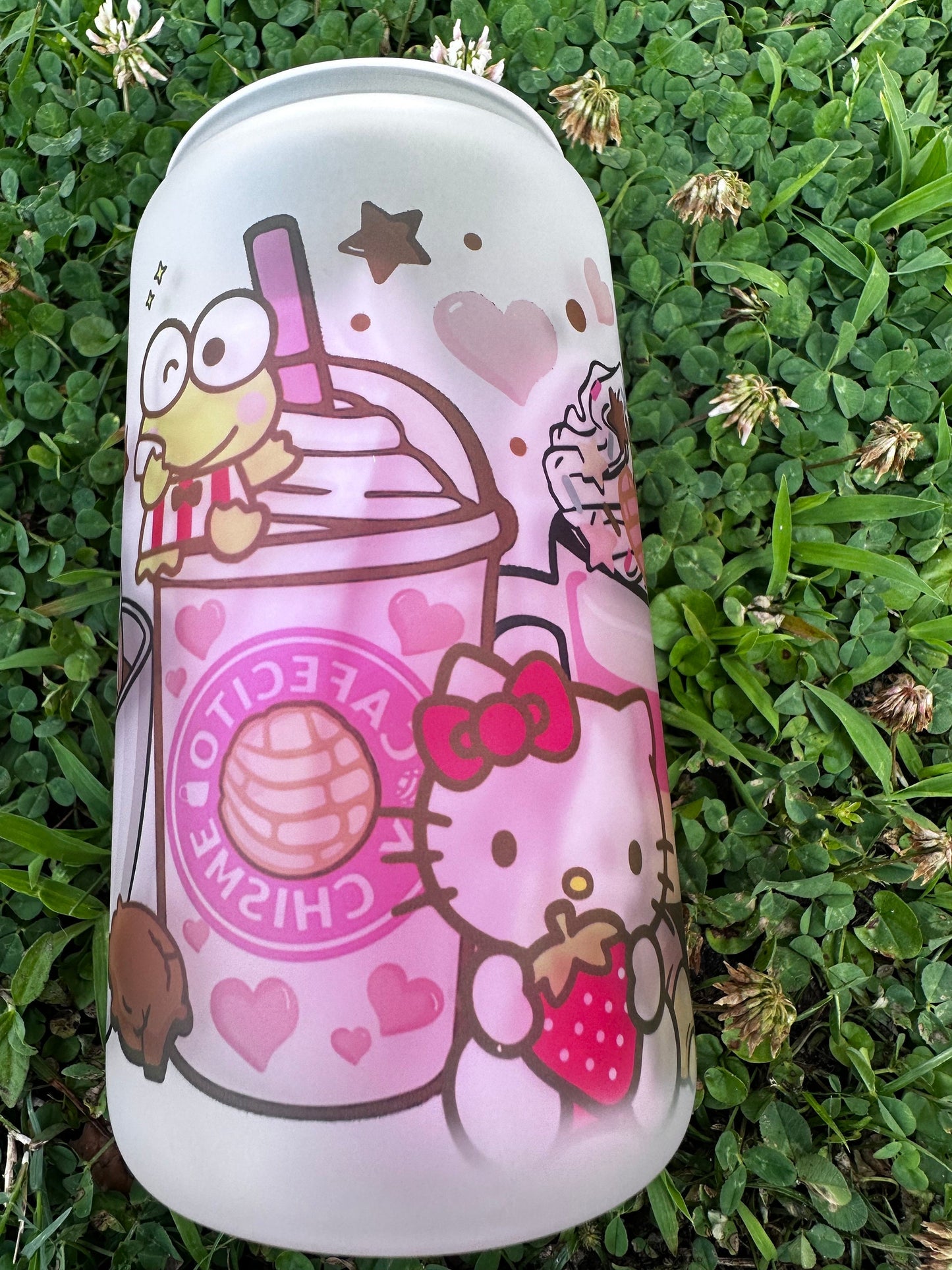 16 oz Glass Can Hello Kitty Café Latte  - Sanrio Friends Gift