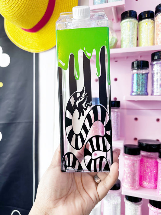 32oz Milk Carton Beetlejuice snake drip bottle milk carton 32oz or 17 oz