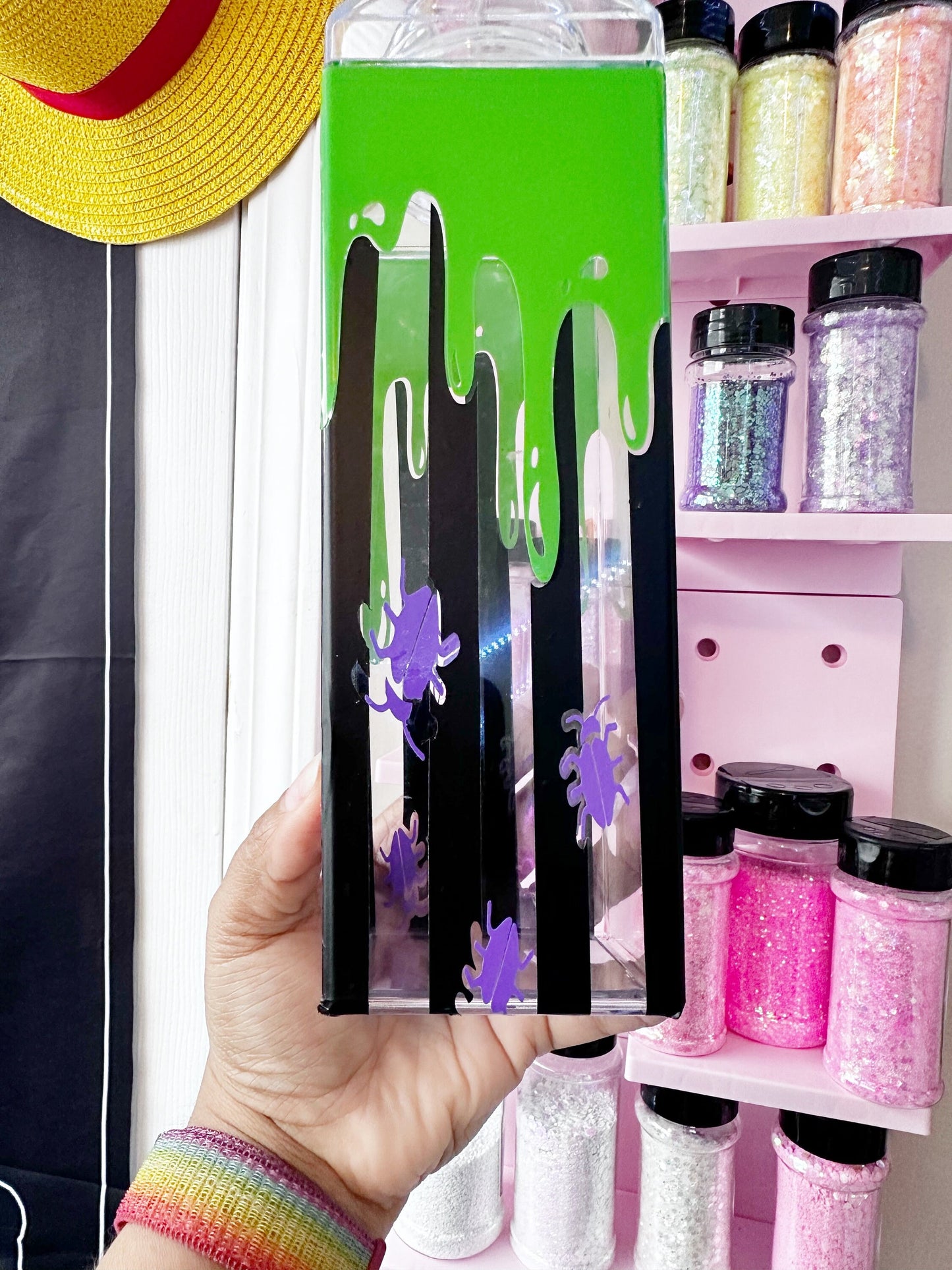 32oz Milk Carton Beetlejuice snake drip bottle milk carton 32oz or 17 oz